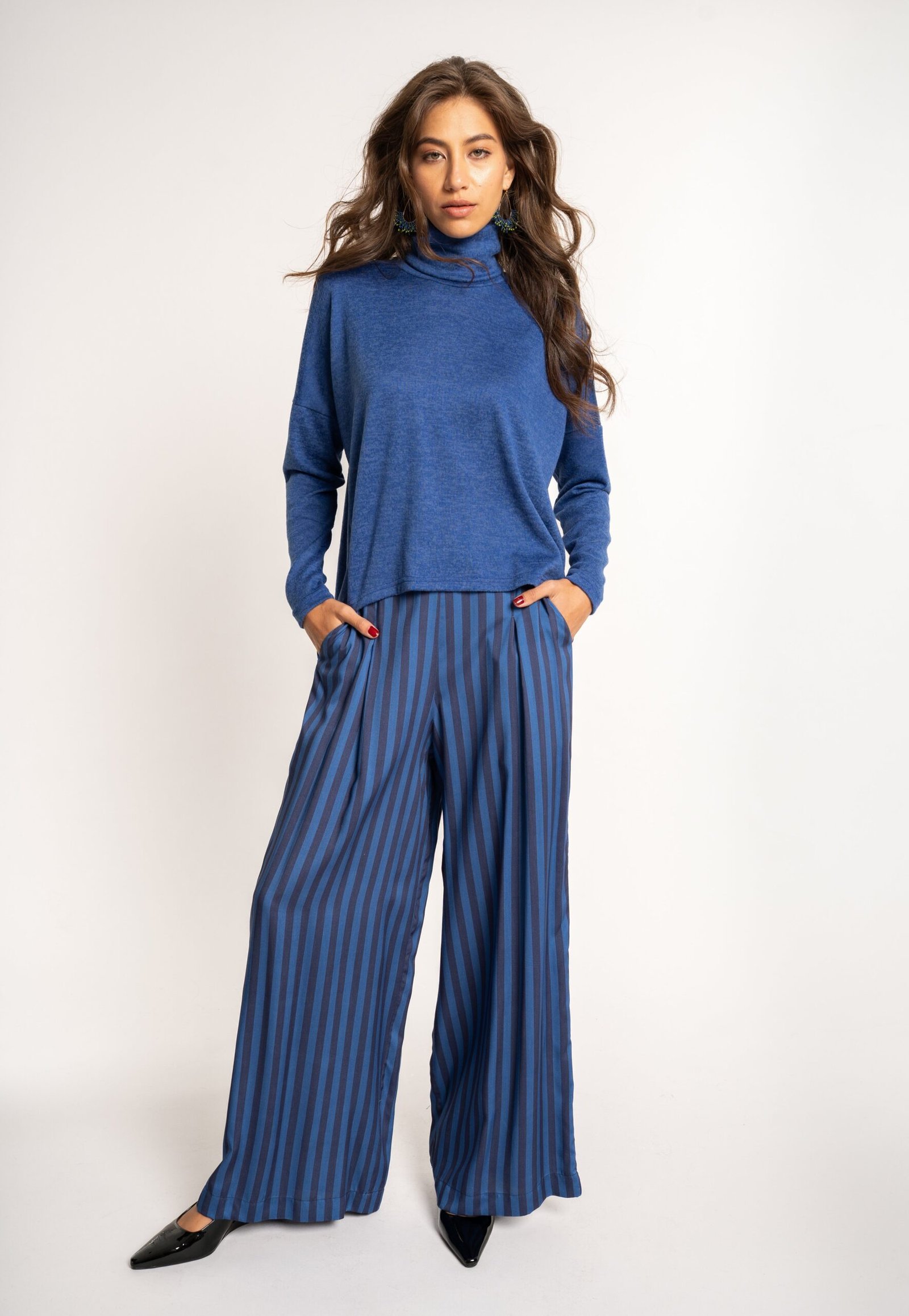 Peacock Pants - Blue Stripe