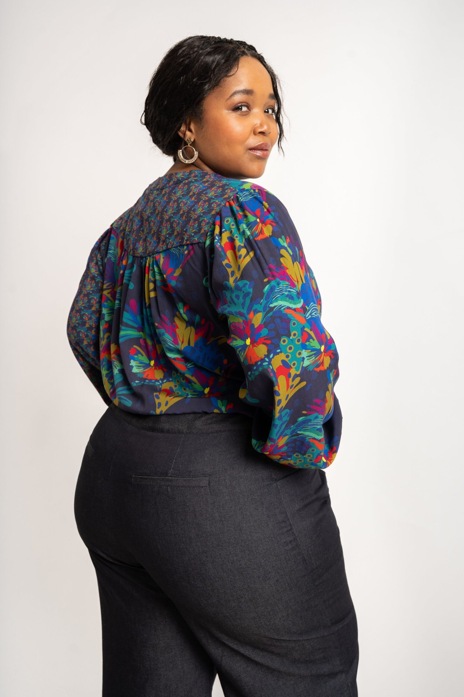 Brunch Blouse - Navy Floral Combo - Image 4