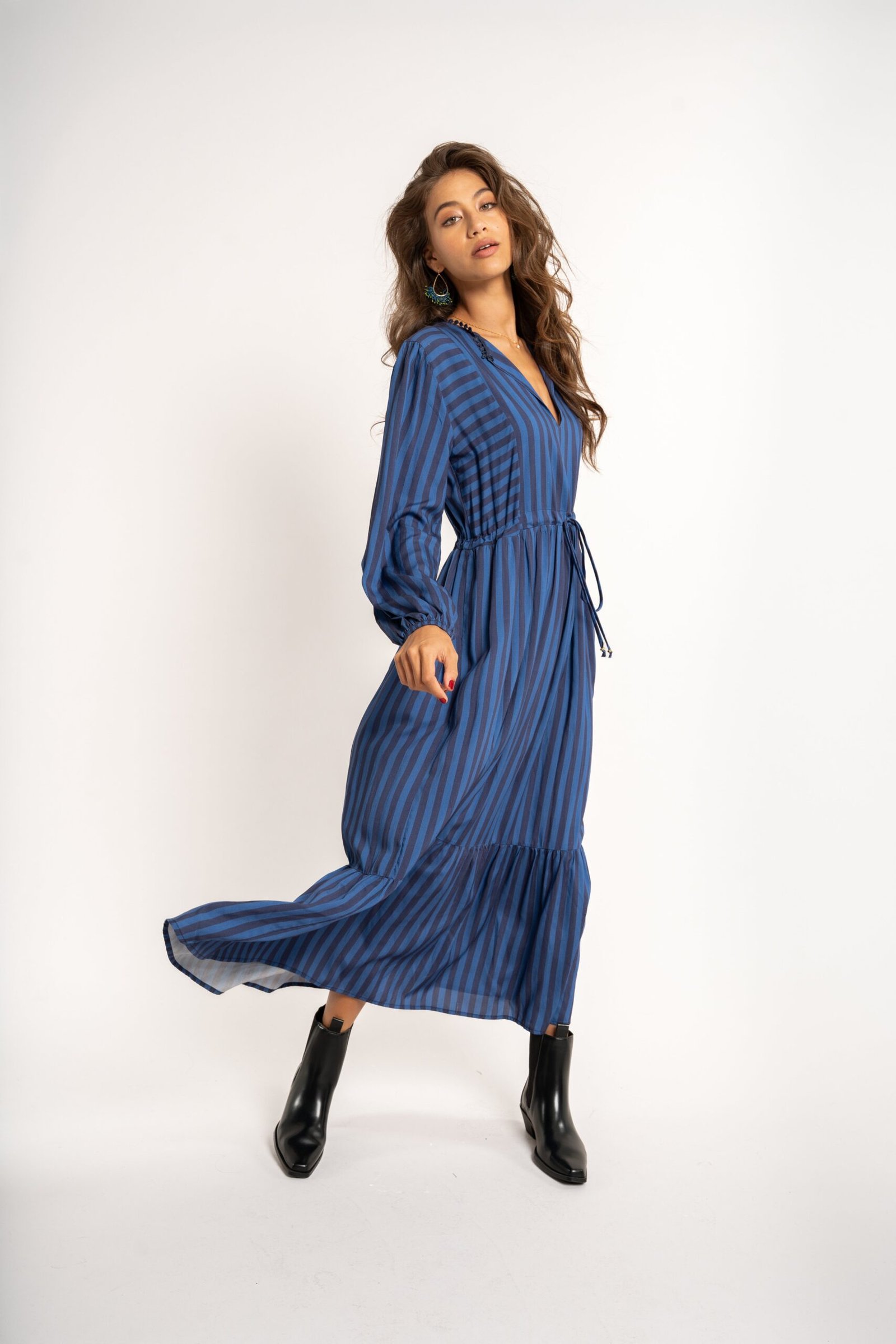 Joan Dress - Blue Stripe - Image 3