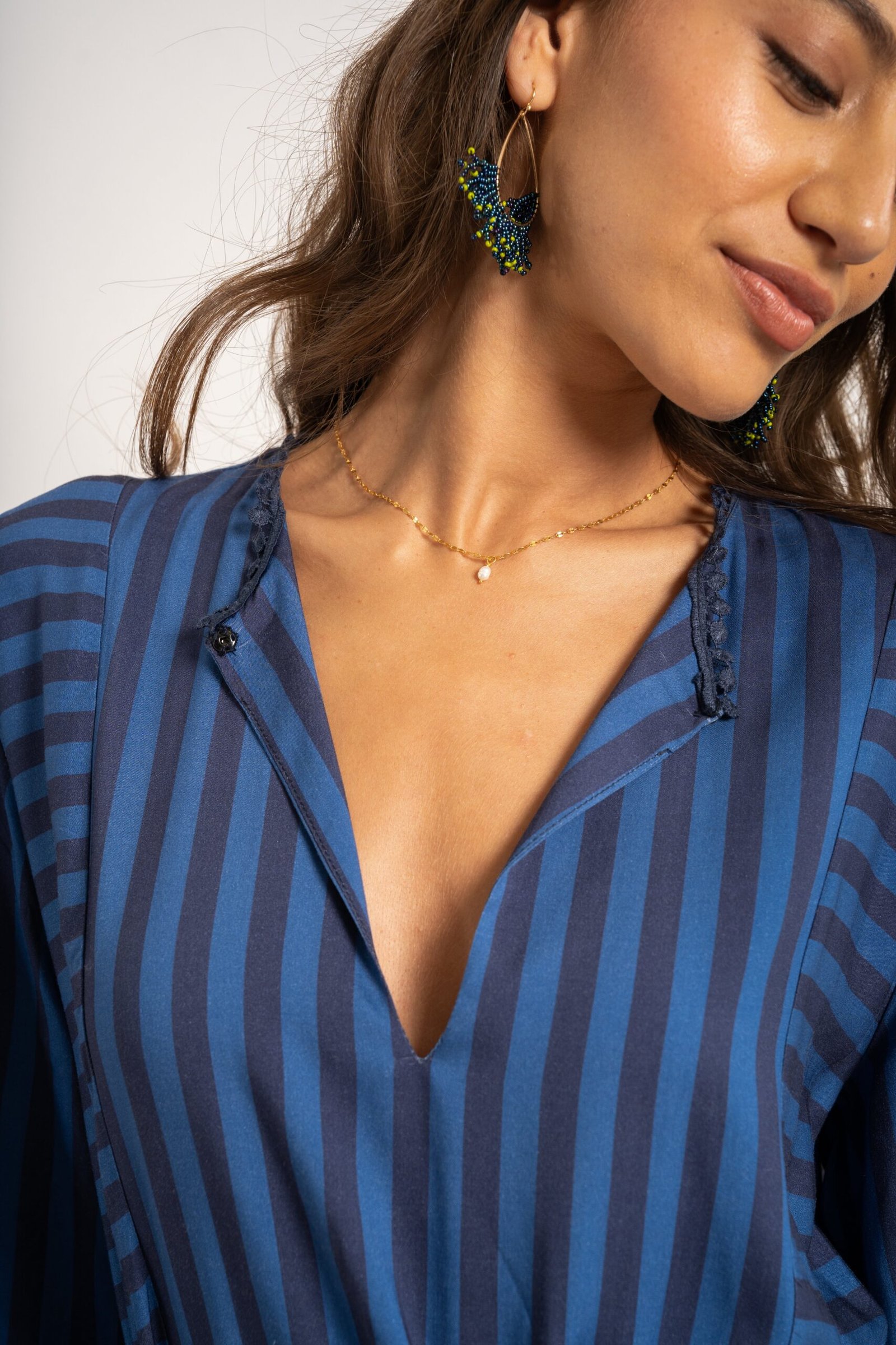 Joan Dress - Blue Stripe - Image 4