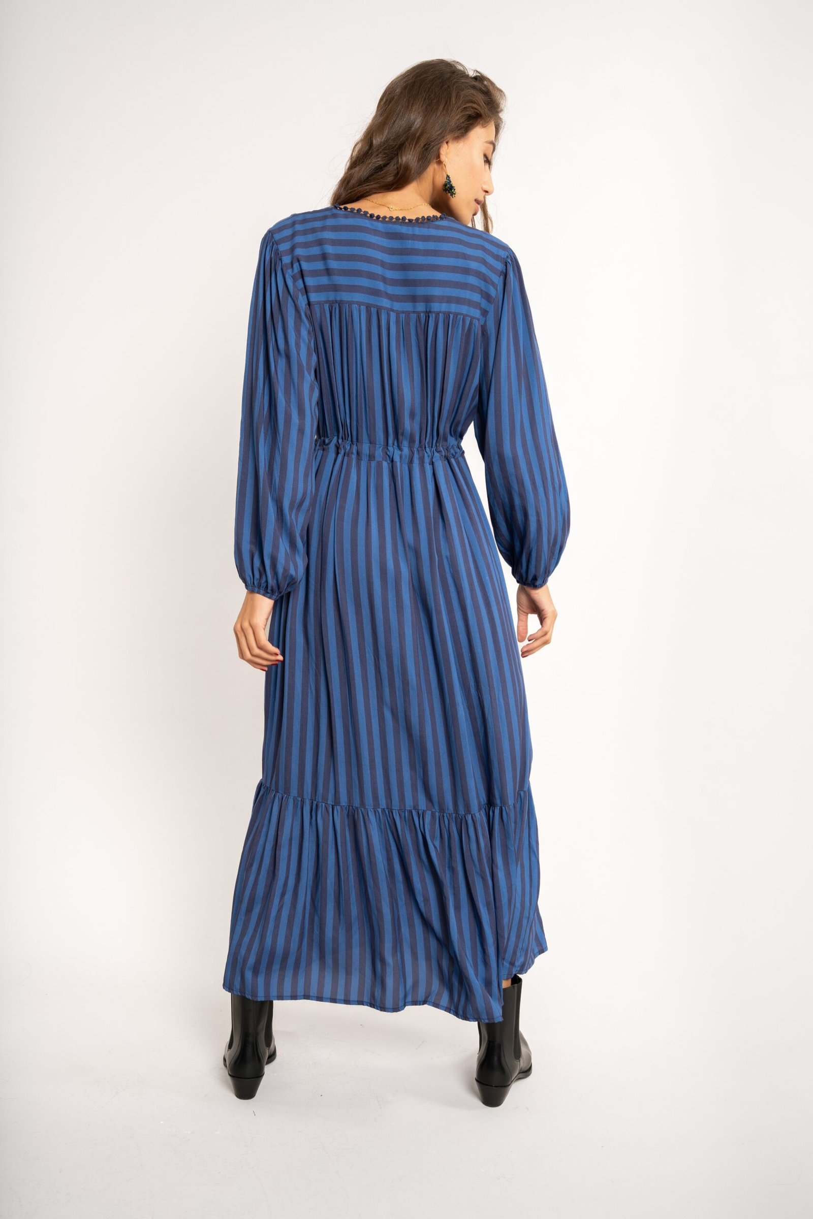 Joan Dress - Blue Stripe - Image 7