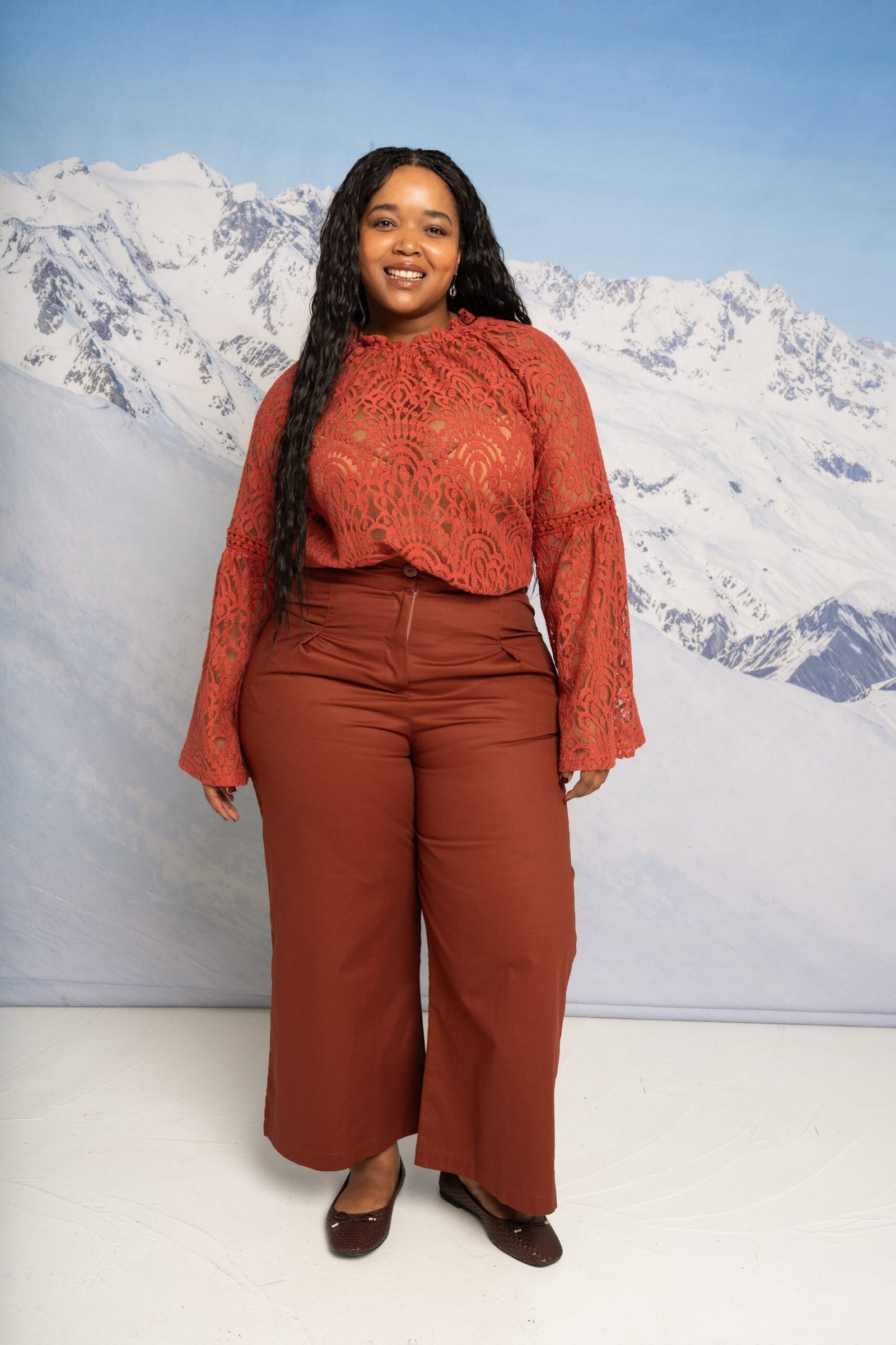 Lacy Lux Top - Rust - Image 3