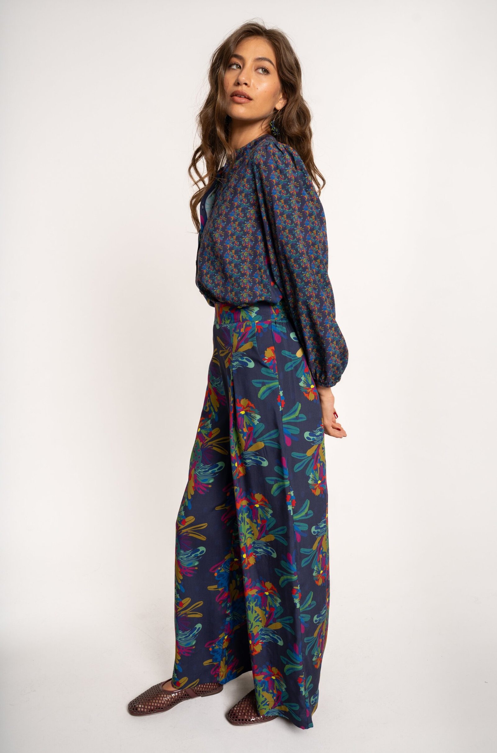 Brunch Blouse - Navy Floral Combo - Image 3