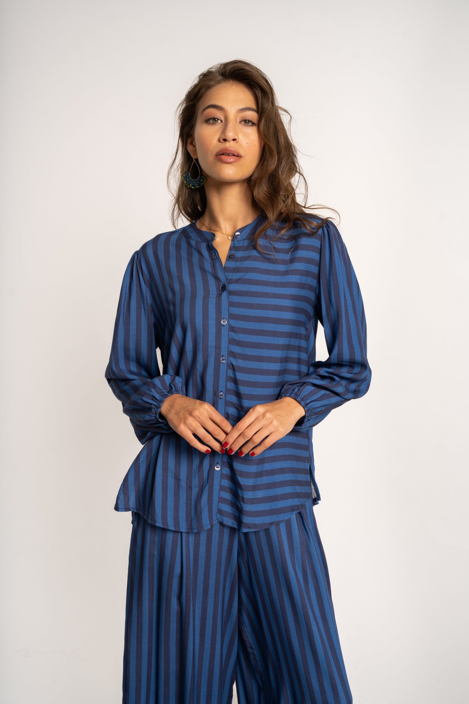 Brunch Blouse - Blue Stripe