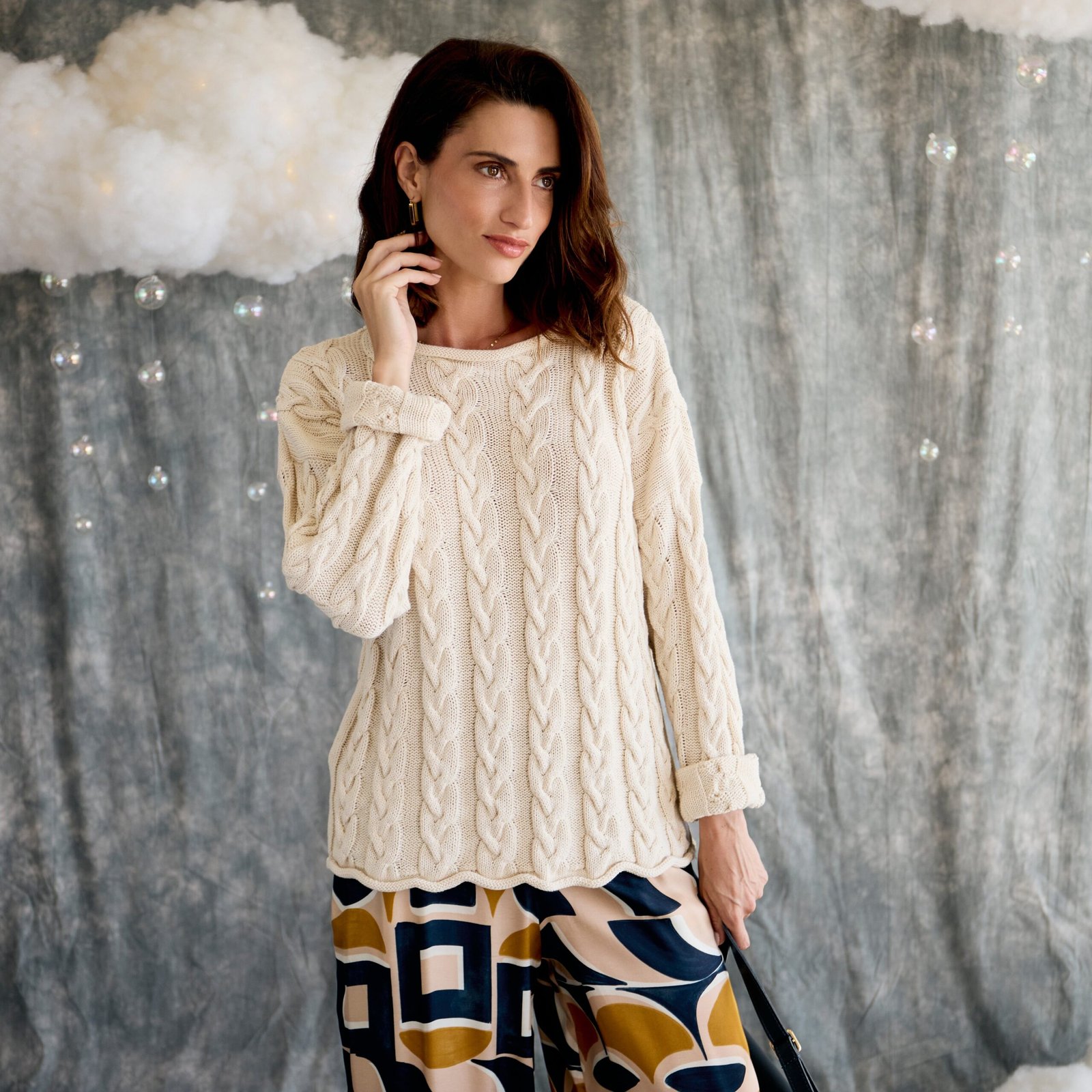 Classic Cable Pullover - Ecru