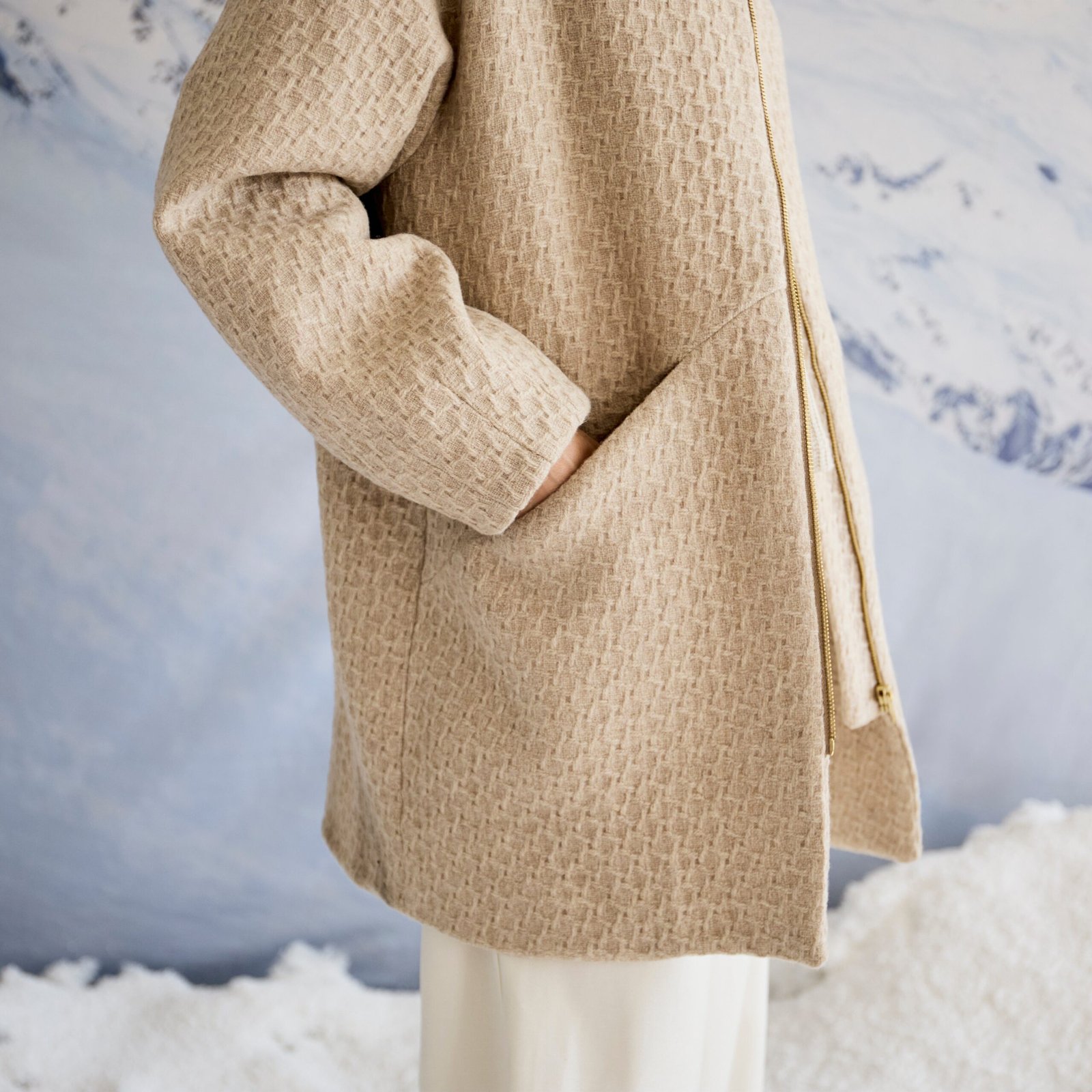 Alex Coat - Oatmeal Pure Wool - Image 3