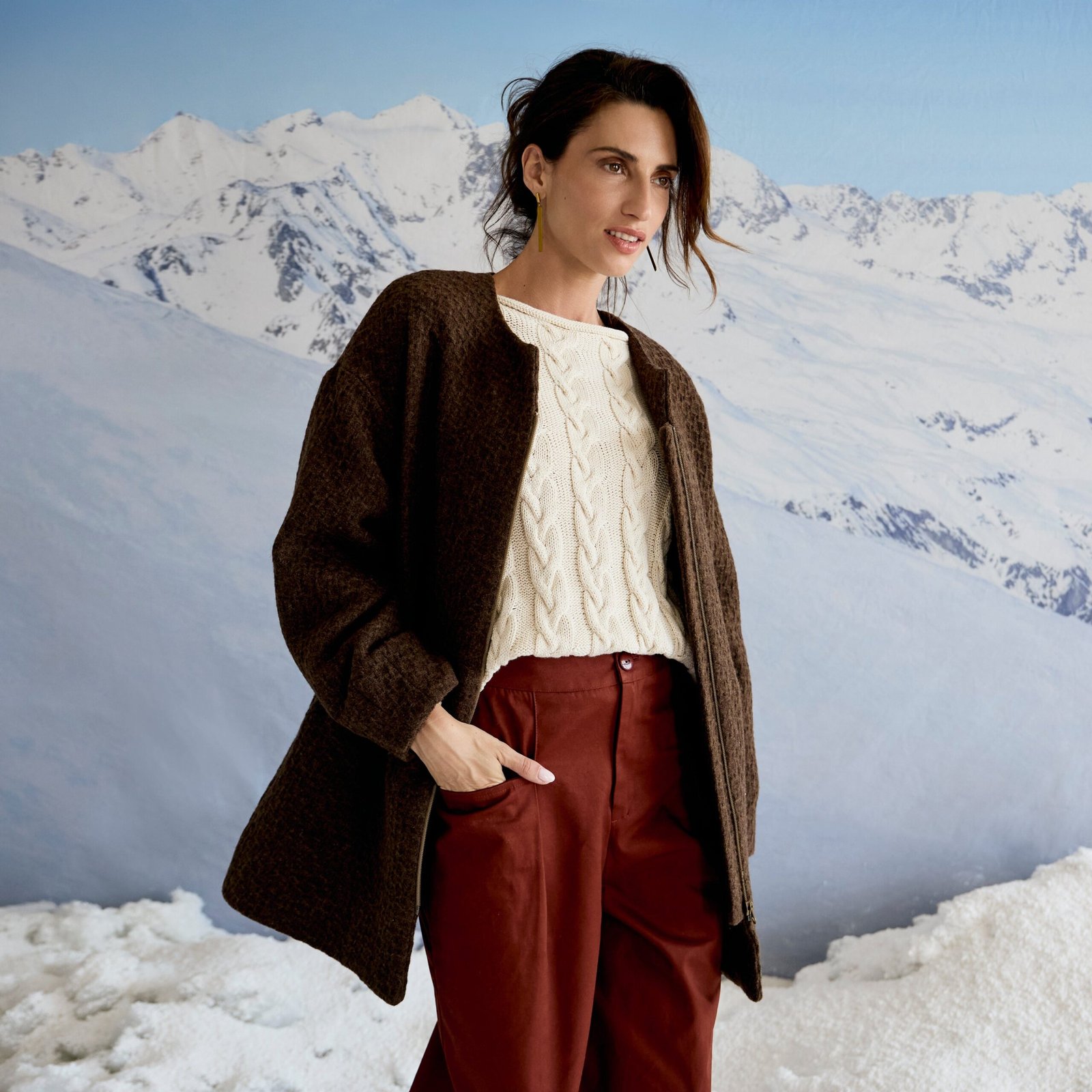 Alex Coat - Brown Pure Wool