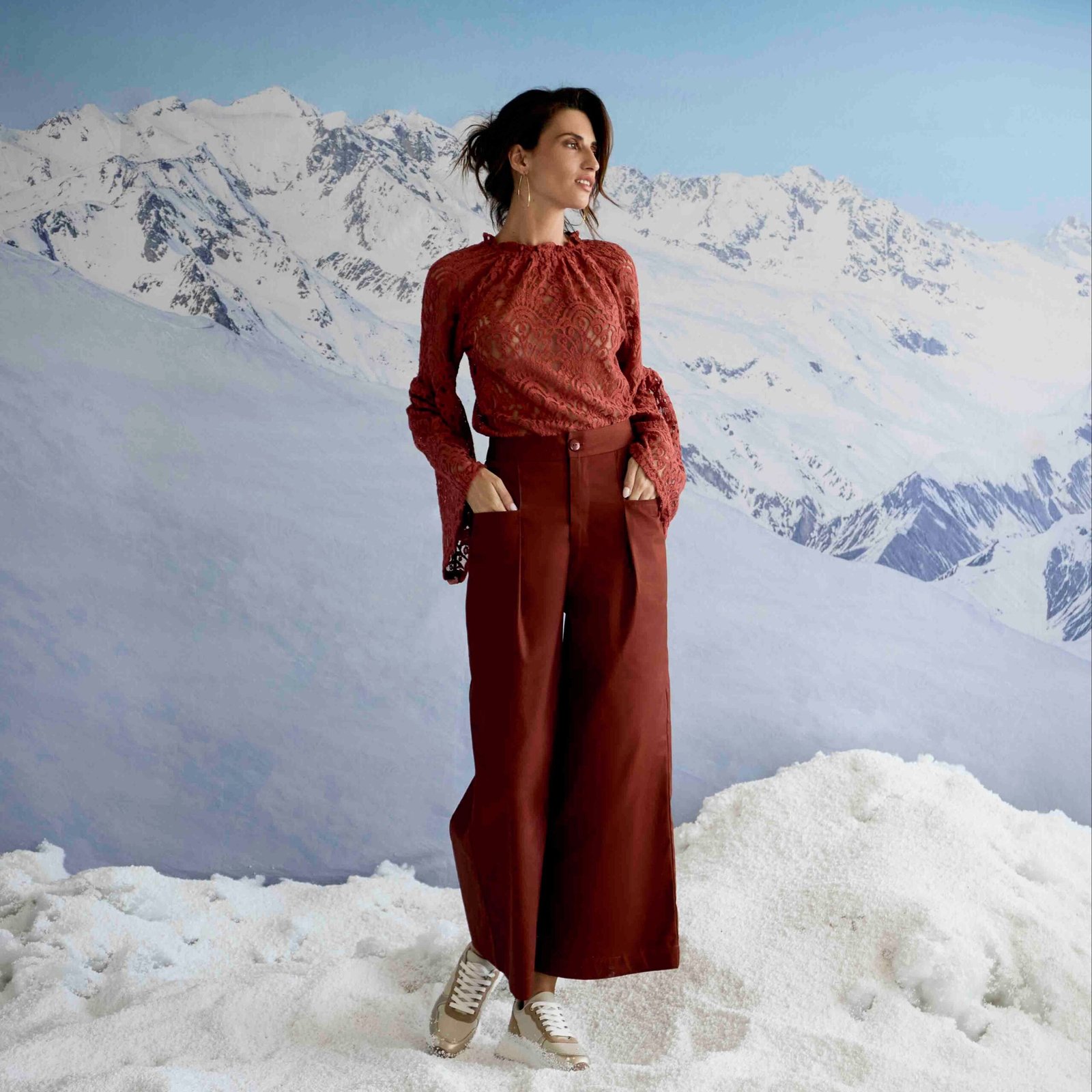 Lacy Lux Top - Rust - Image 6