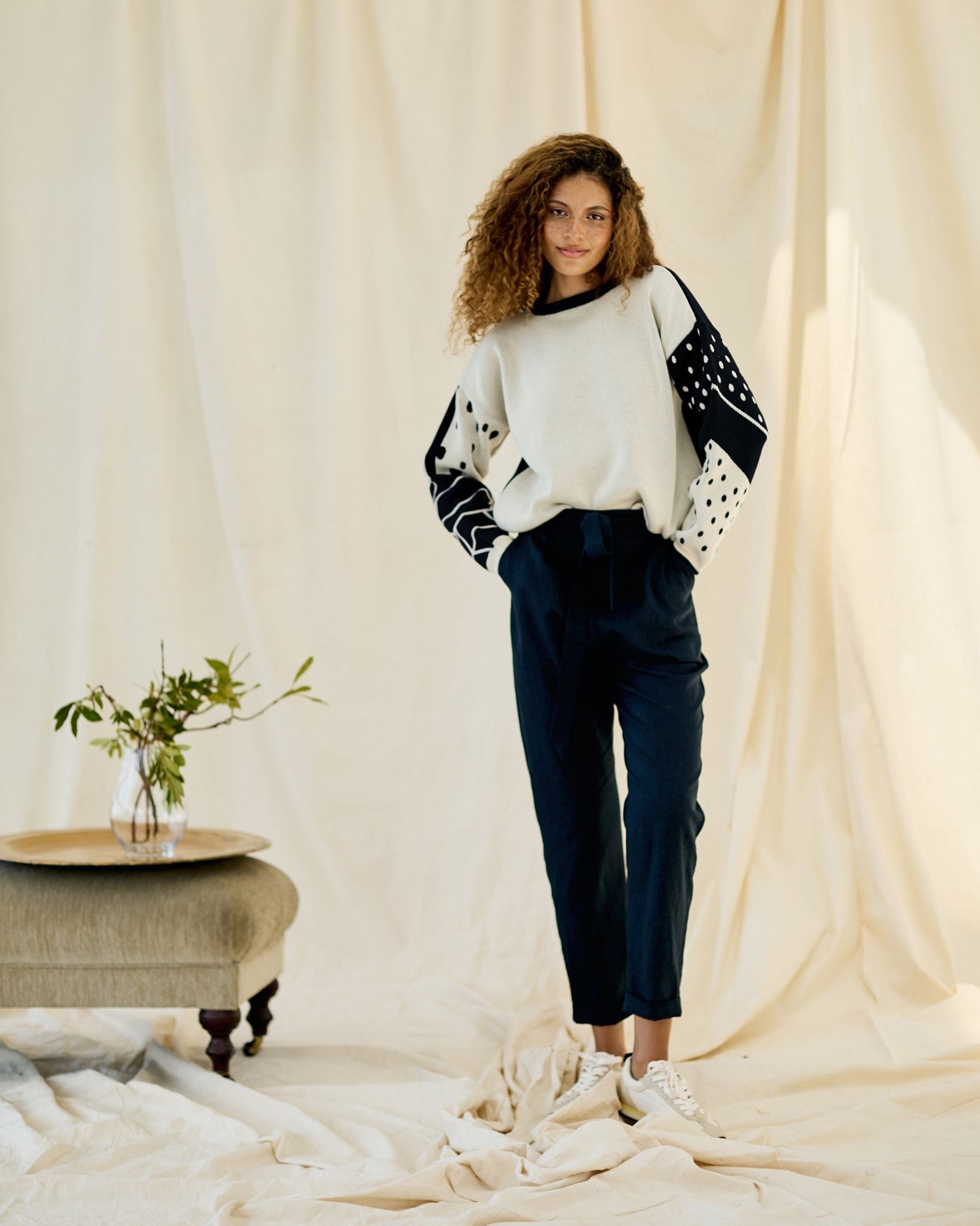 Reversible Jumper - Ecru and Black