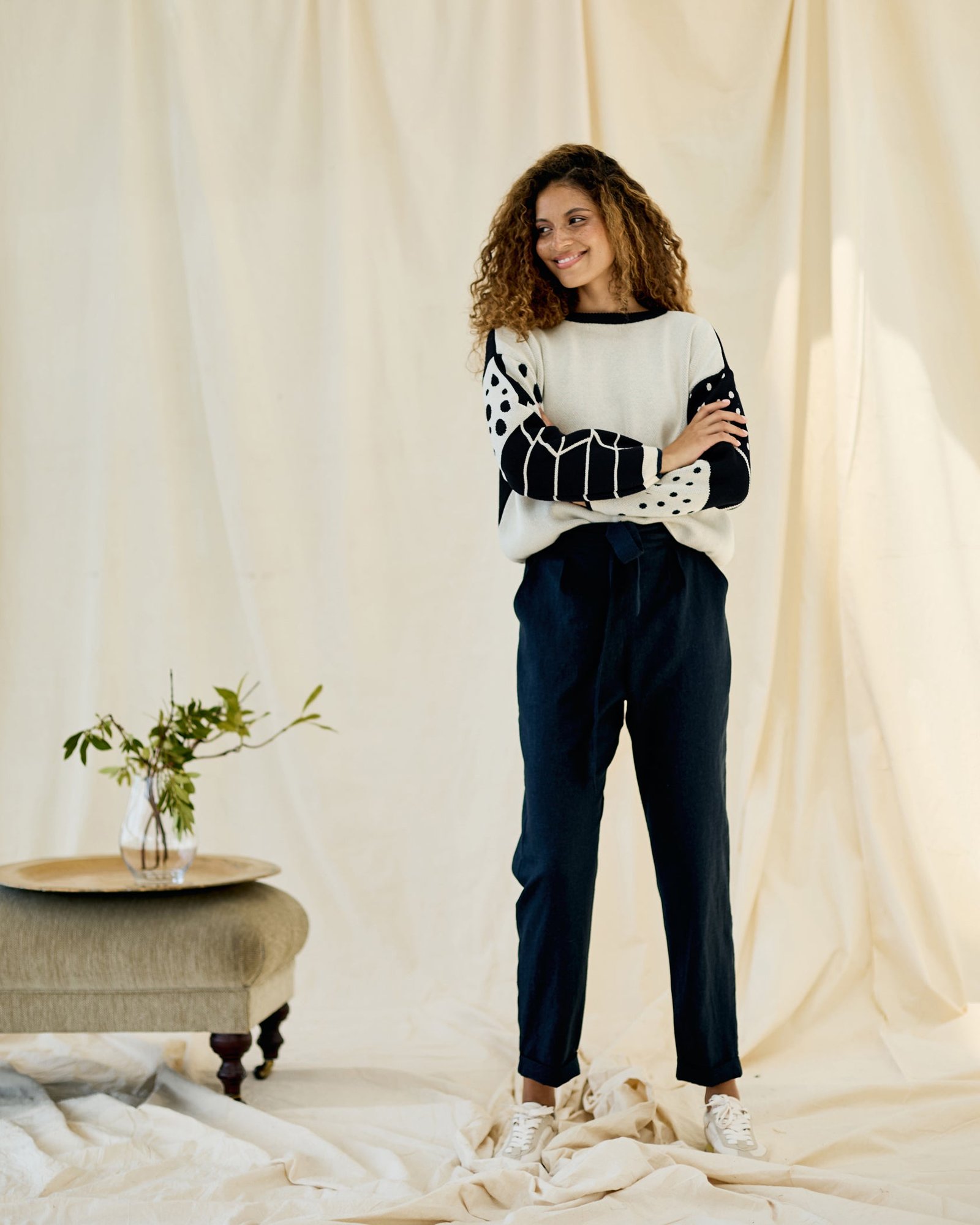 Reversible Jumper - Ecru and Black - Image 3