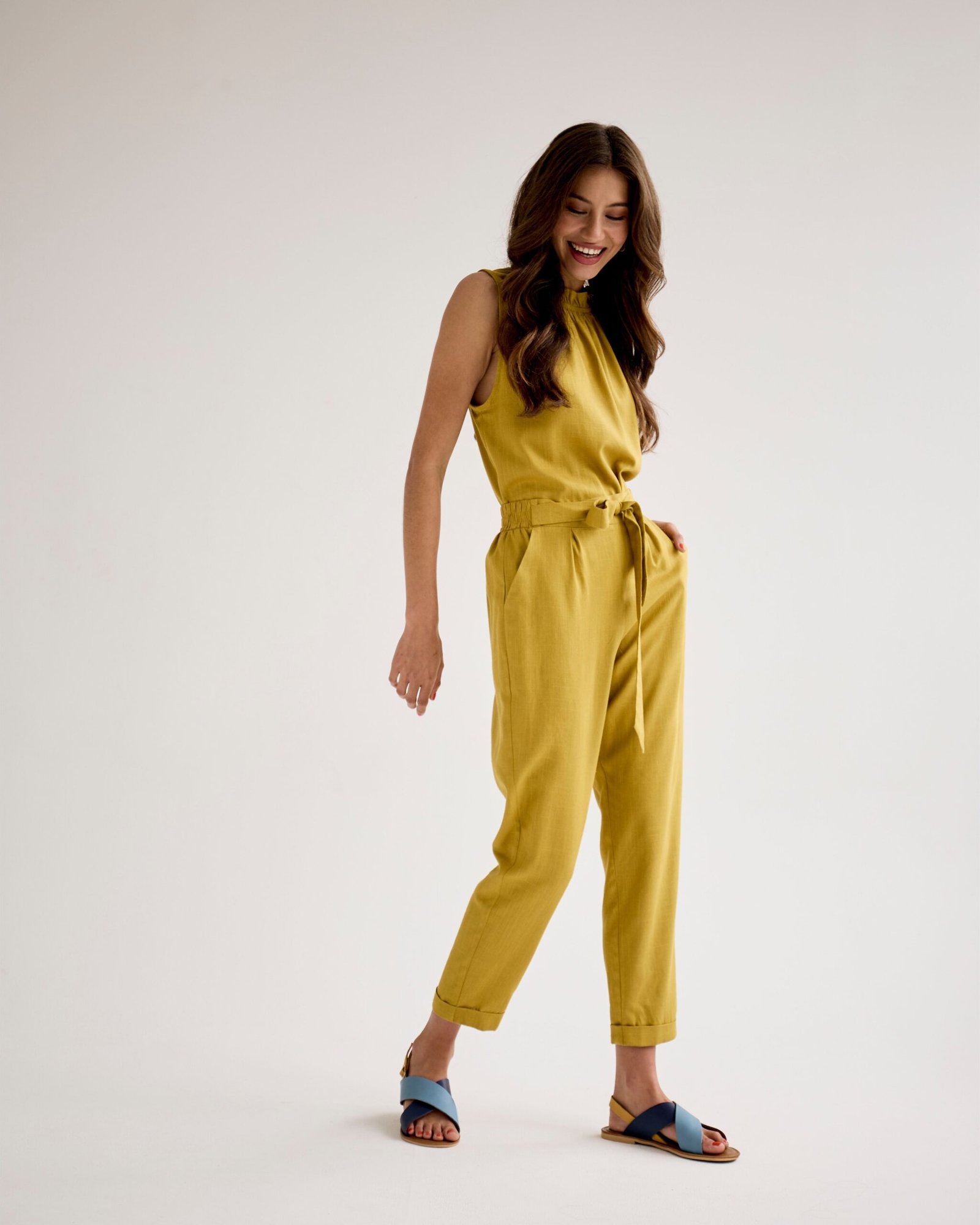 Ashley Pants - Chartreuse Slub - Image 3