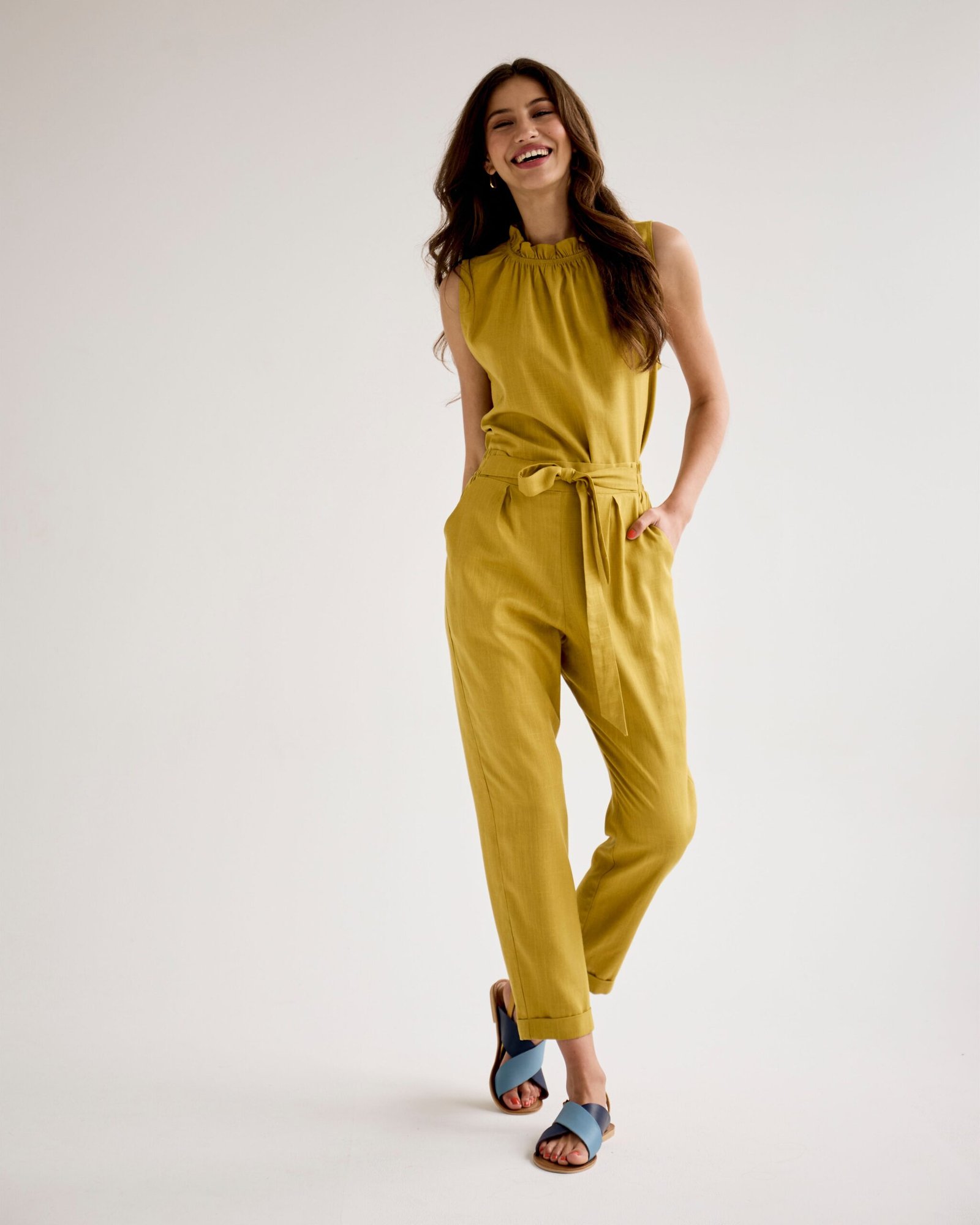 Ashley Pants - Chartreuse Slub